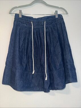 Merona target Navy Drawstring Women's Denim midi Skirt